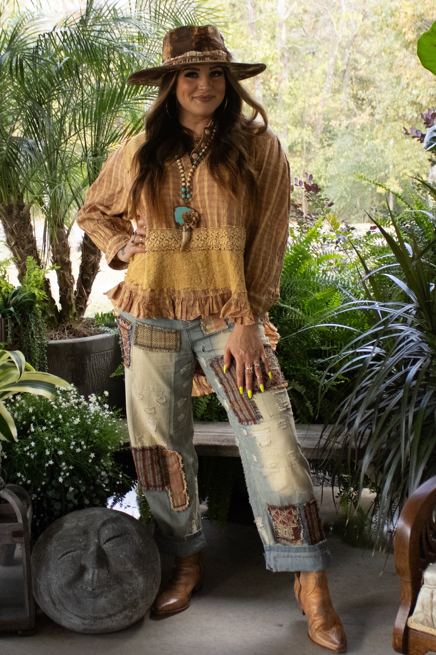 Peace and Love Jeans- Patched