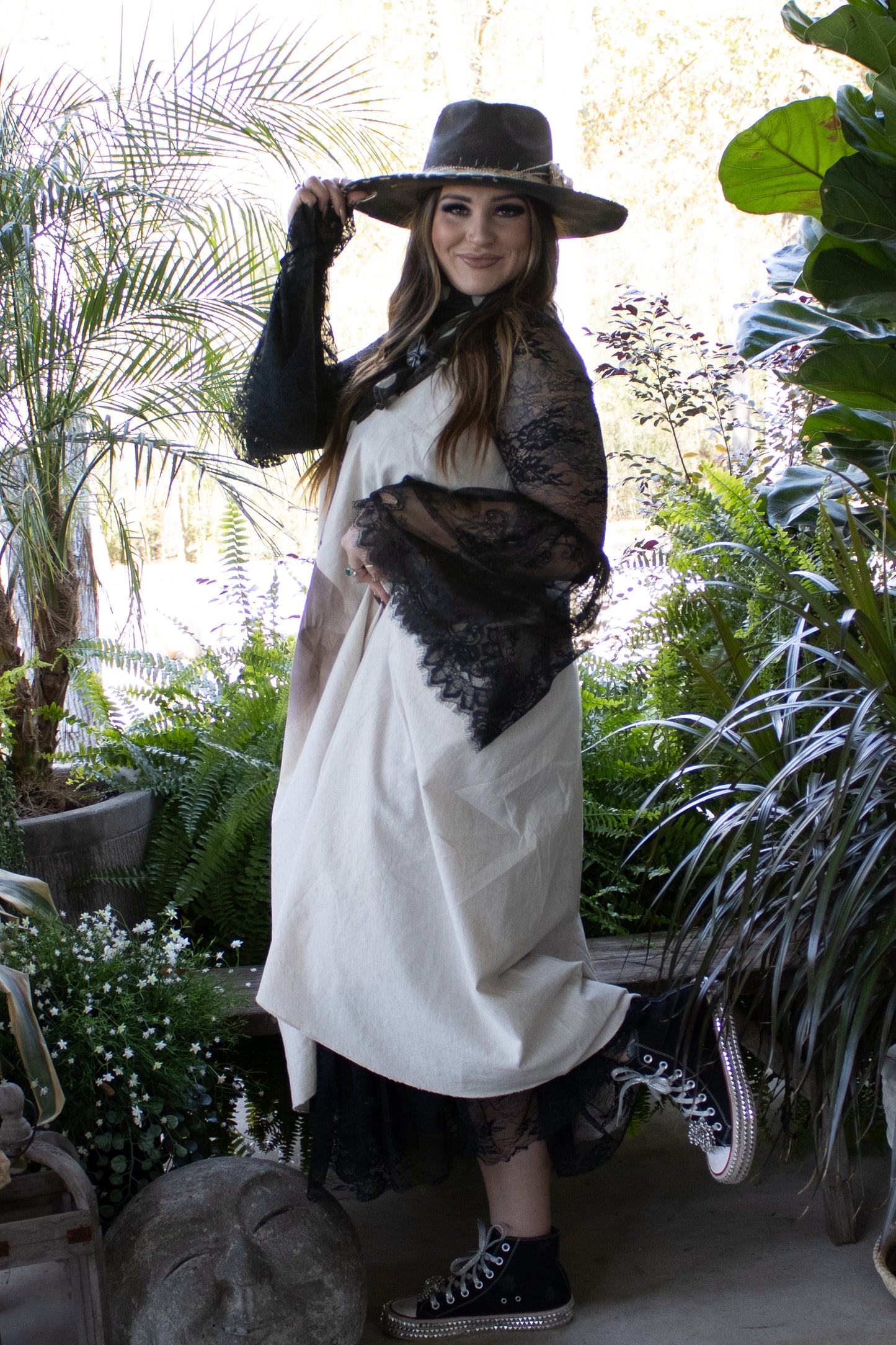 Garden Tea Lace Top - Midnight