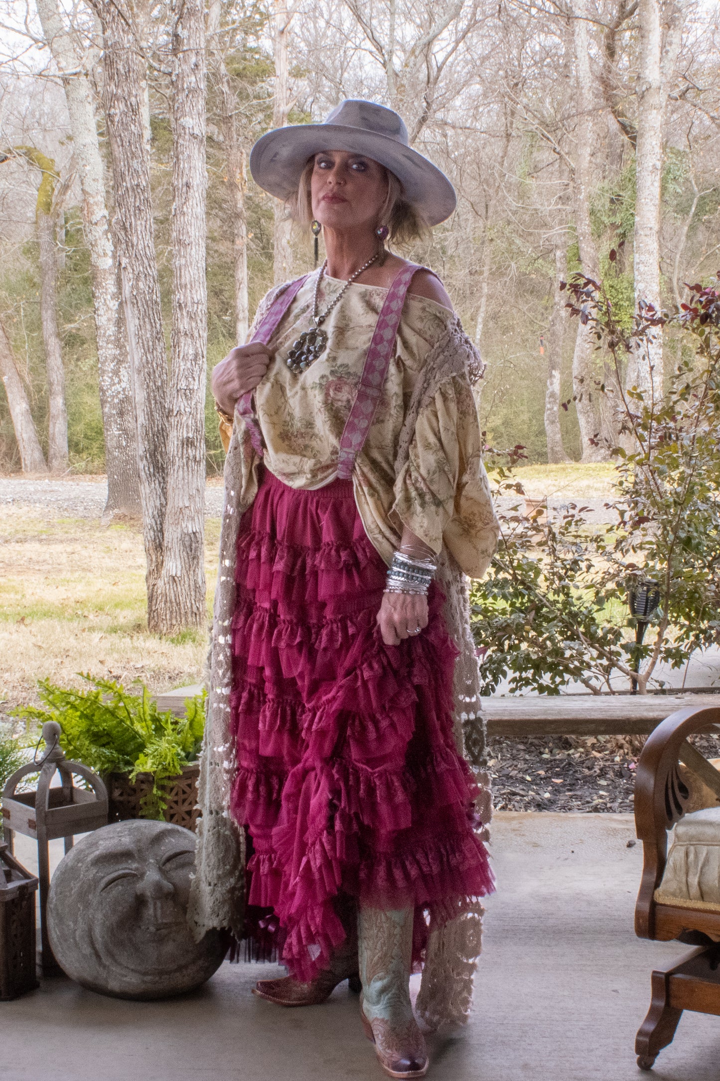 Victorian Romance Skirt - Cranberry
