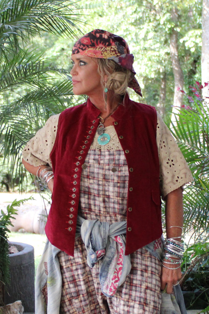 Mesmerized Vest - Scarlet Corduroy