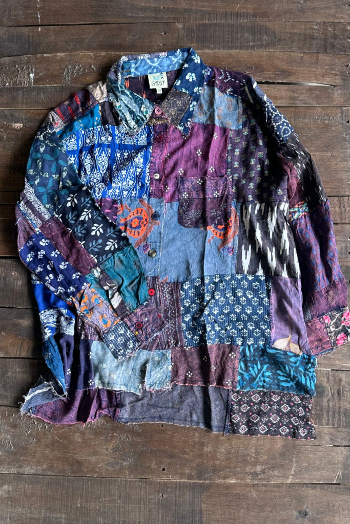 Patchwork Sunrise Top - Plum JG 202