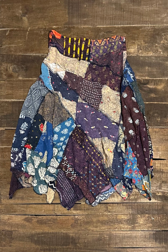 Patchwork Sunrise Skirt - Plum JG-216
