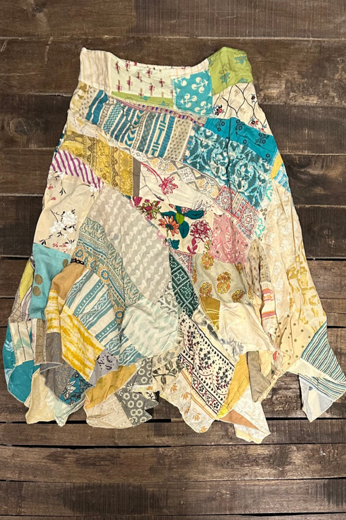 Patchwork Sunrise Skirt - Tea Stain JG-215