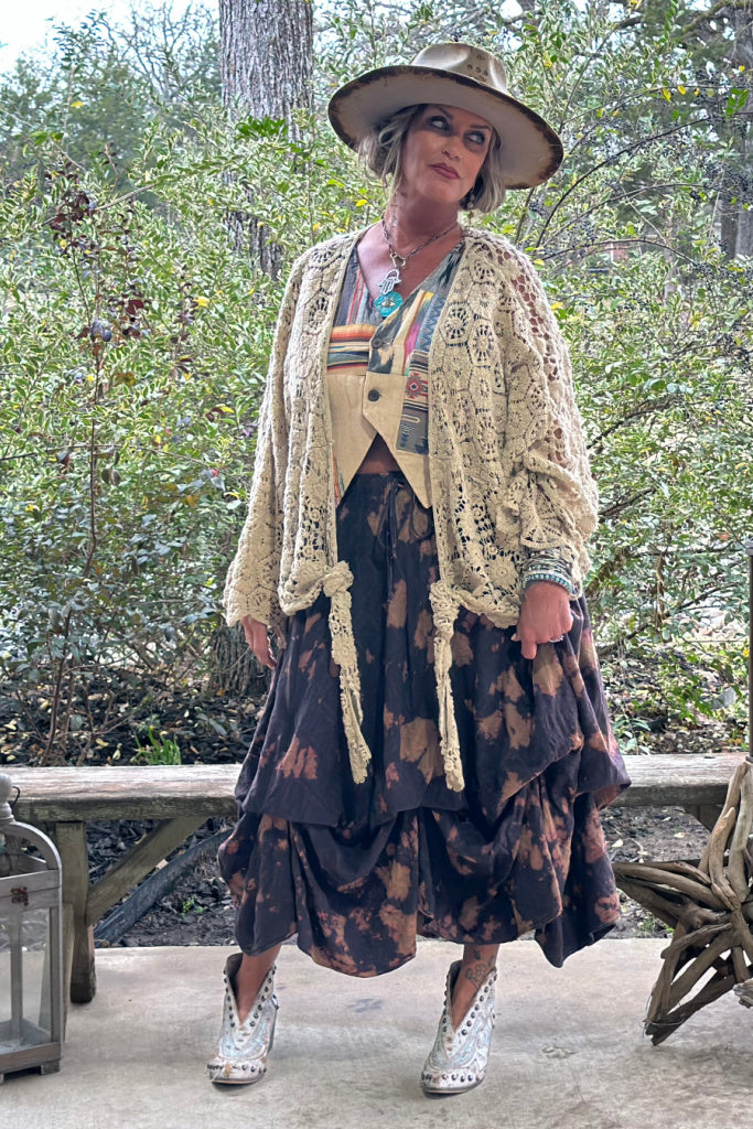 Ruffled Up Skirt - Plum Tie Dye