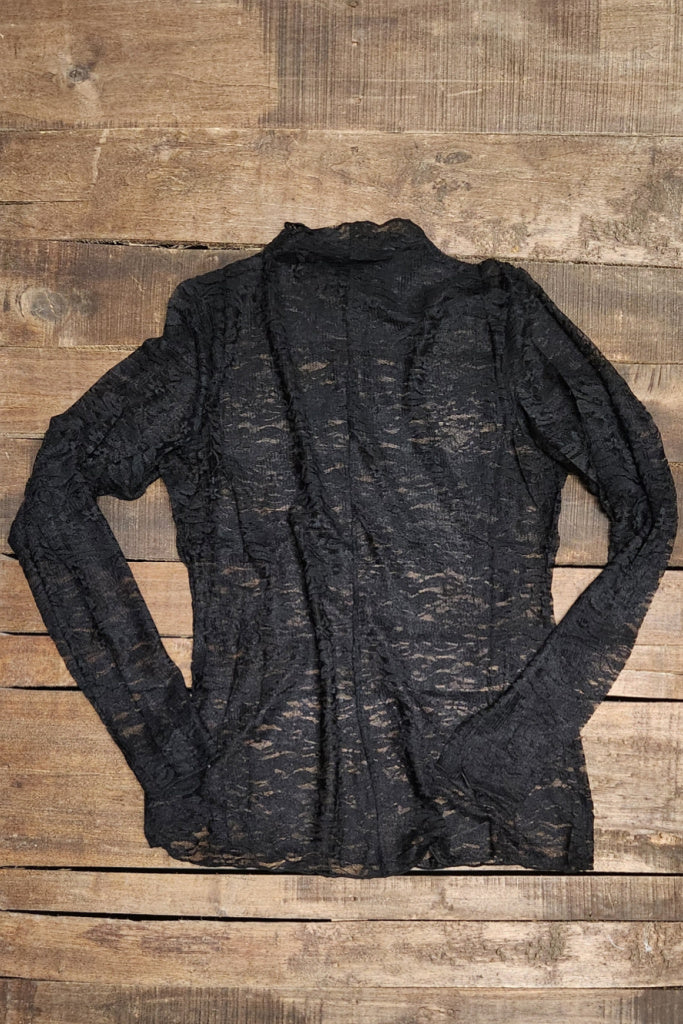 Trellis Vines Lace Top - Midnight