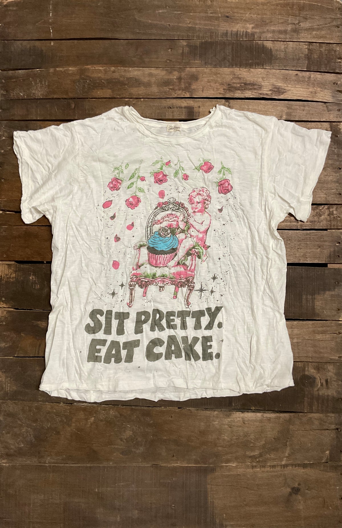 Weathered and Worn Tee - Eat Cake