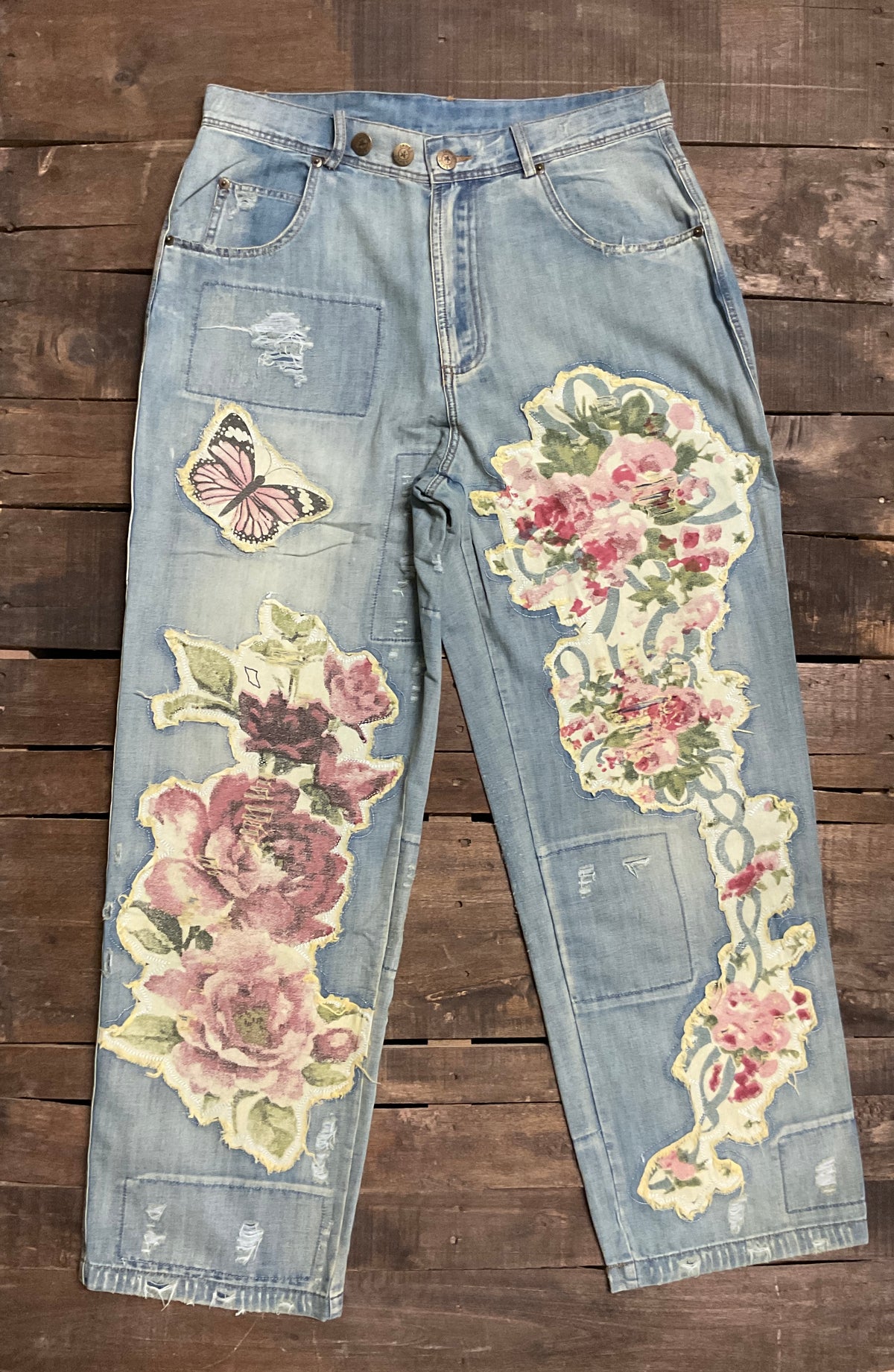 Peace and Love Jeans- Floral Garden
