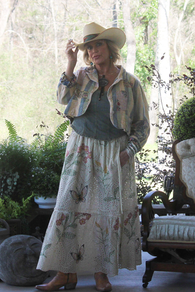 Wild Flower Echo Skirt - Tea Stain
