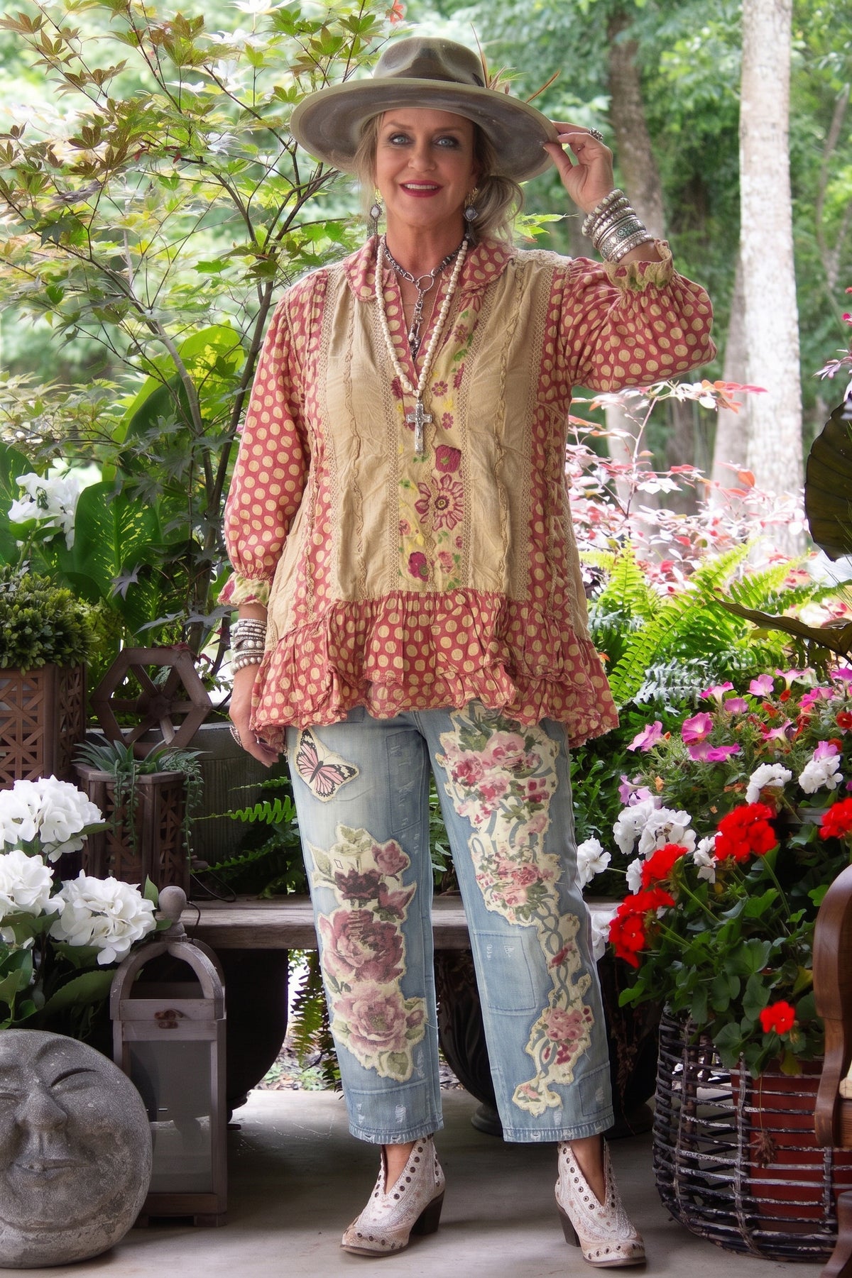 Peace and Love Jeans- Floral Garden