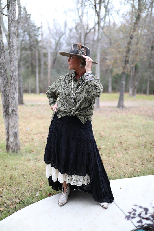 Splash of Color Embroidered Top - Garden View