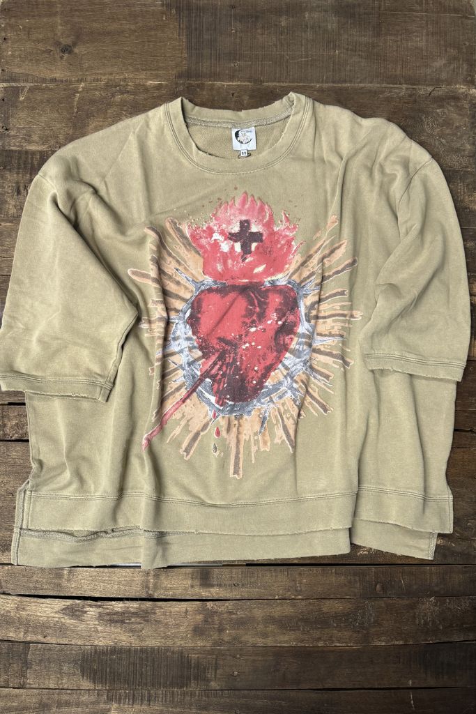 Dance With The Moon Sweatshirt - Olive Sacred Heart