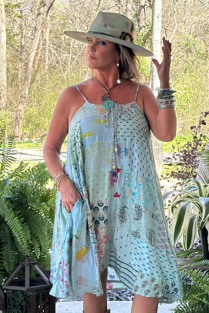 Patchwork Sunrise Dress -  Sky JG 218