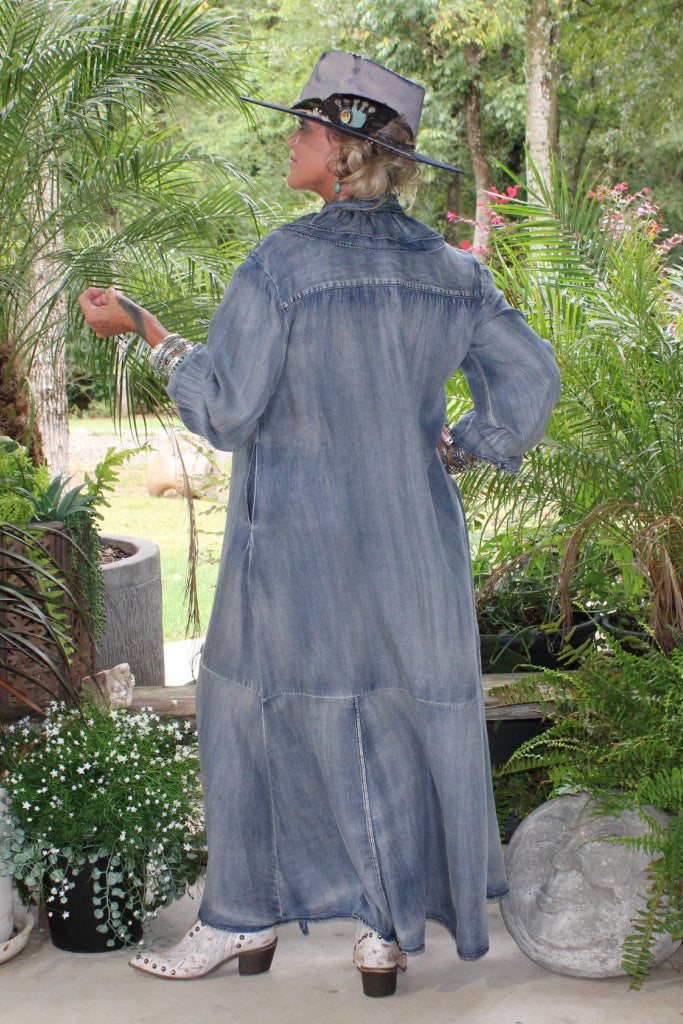 A Ruffle In Time Dress - Chambray