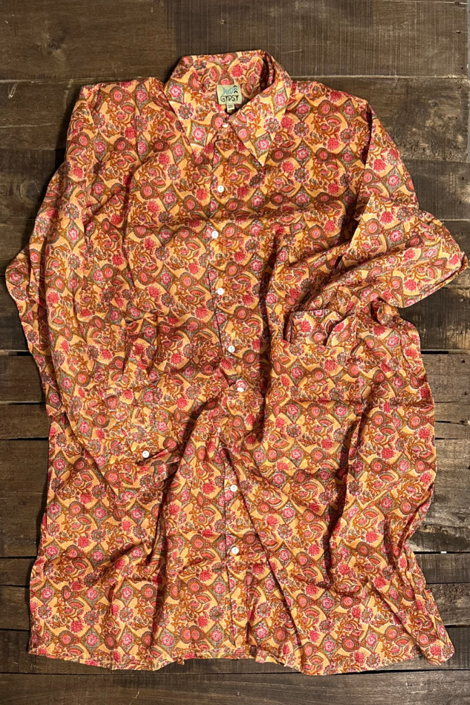 Meadow Stroll Duster - Peach Floral
