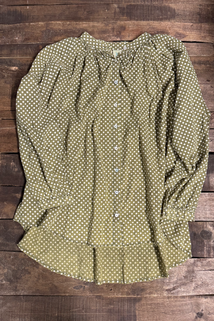 Sweet Nothings Shirt - Olive Dot