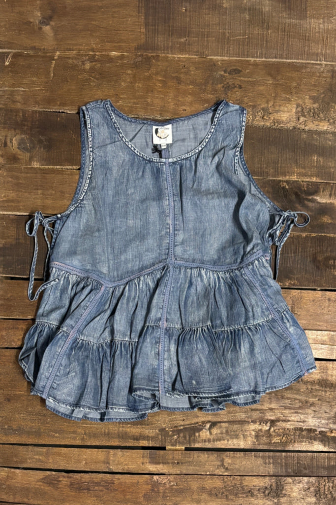 Ruffled About Tank - Chambray