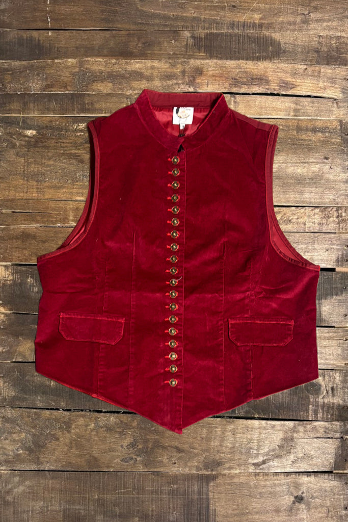 Mesmerized Vest -  Scarlet Corduroy