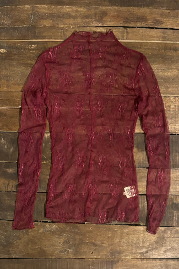 Trellis Vines Lace Top - Wine