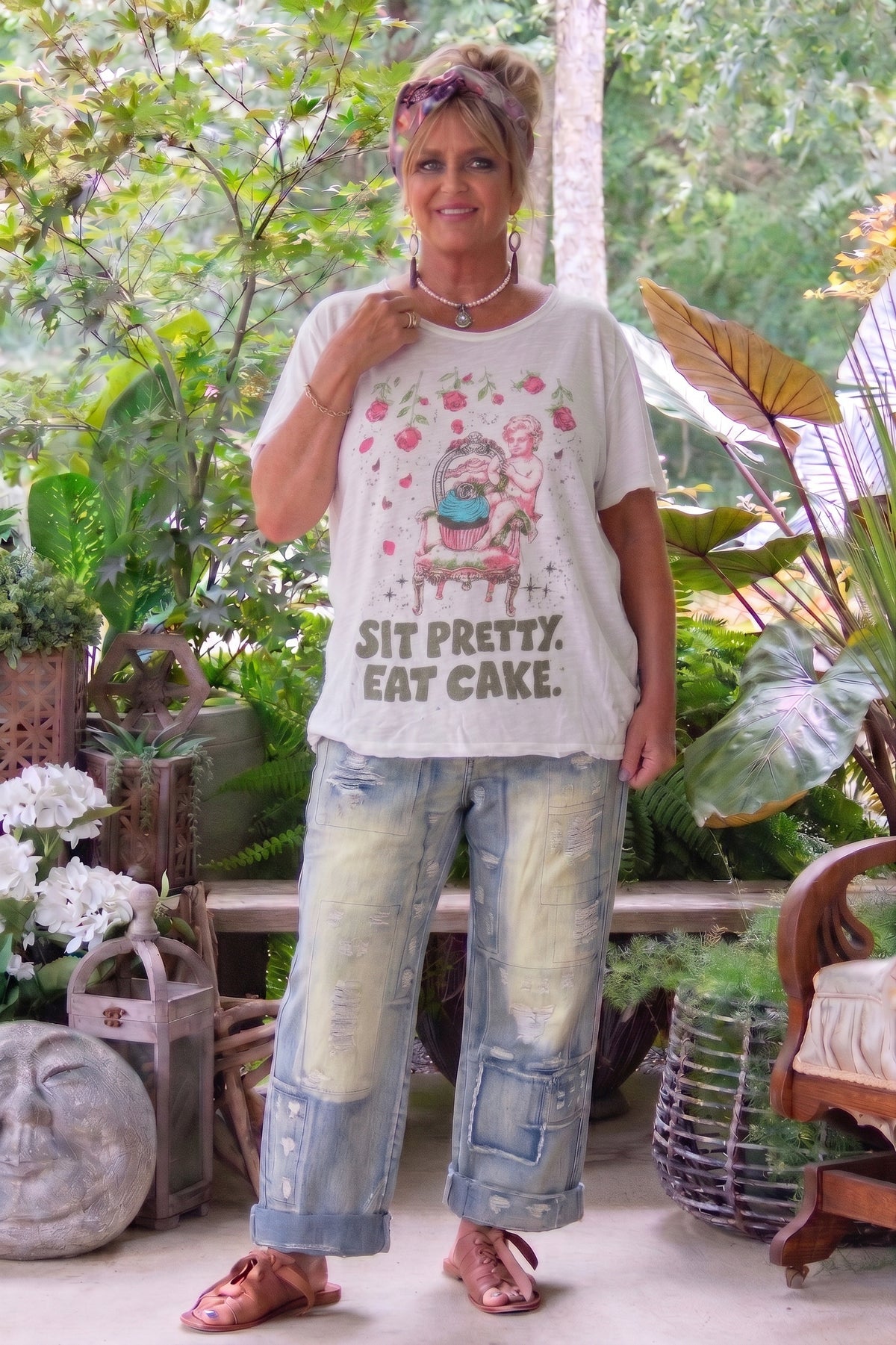 Weathered and Worn Tee - Eat Cake