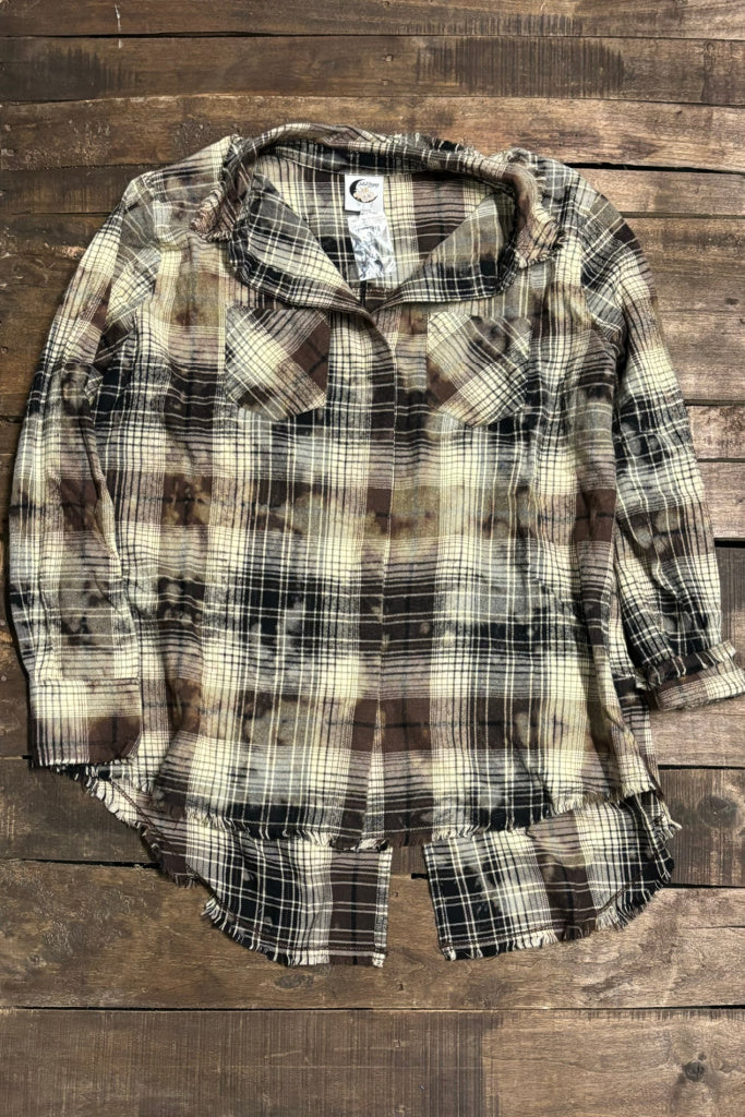 Crisp Morning Air Flannel - Black/Parchment