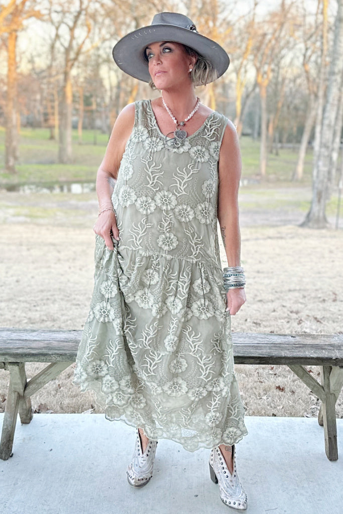 Garden Bliss Dress - Vintage Stone