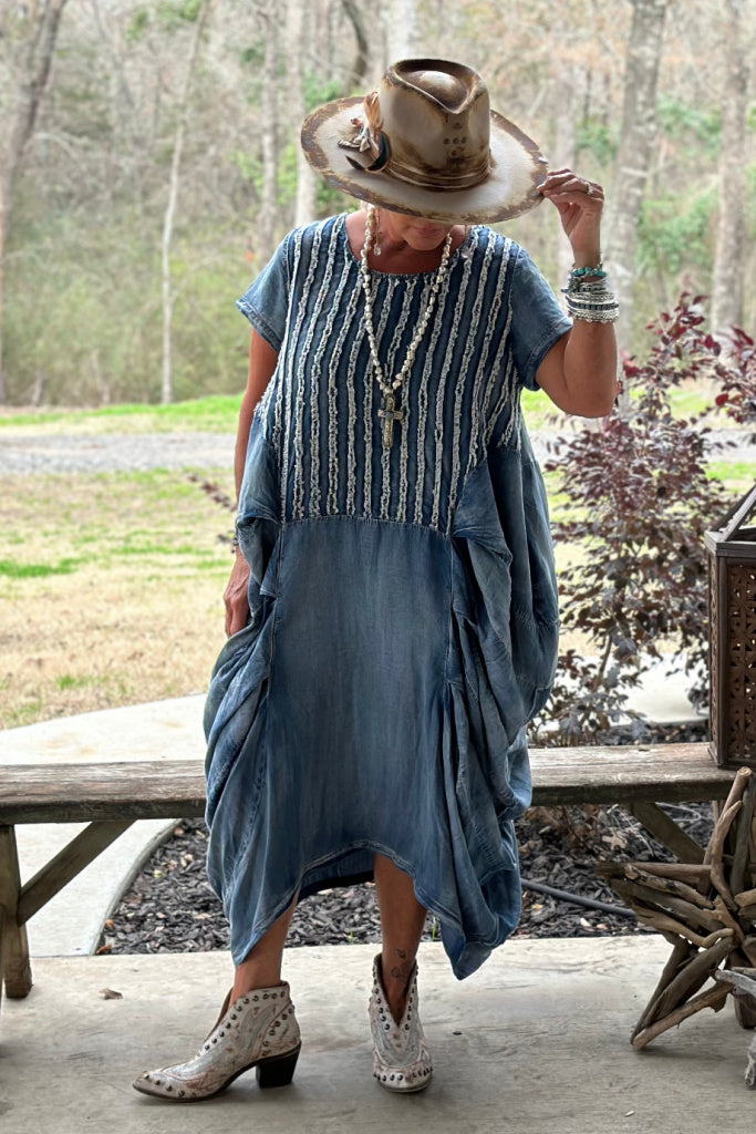 Gather Together Dress - Chambray