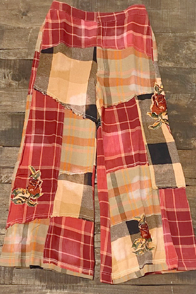 Harvest Moon Plaid Pants - Scarlet