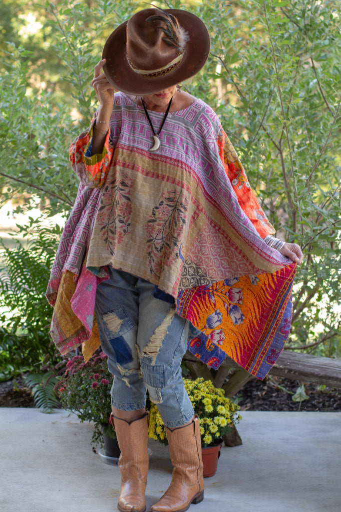 Kantha Sunrise Poncho - JG-110