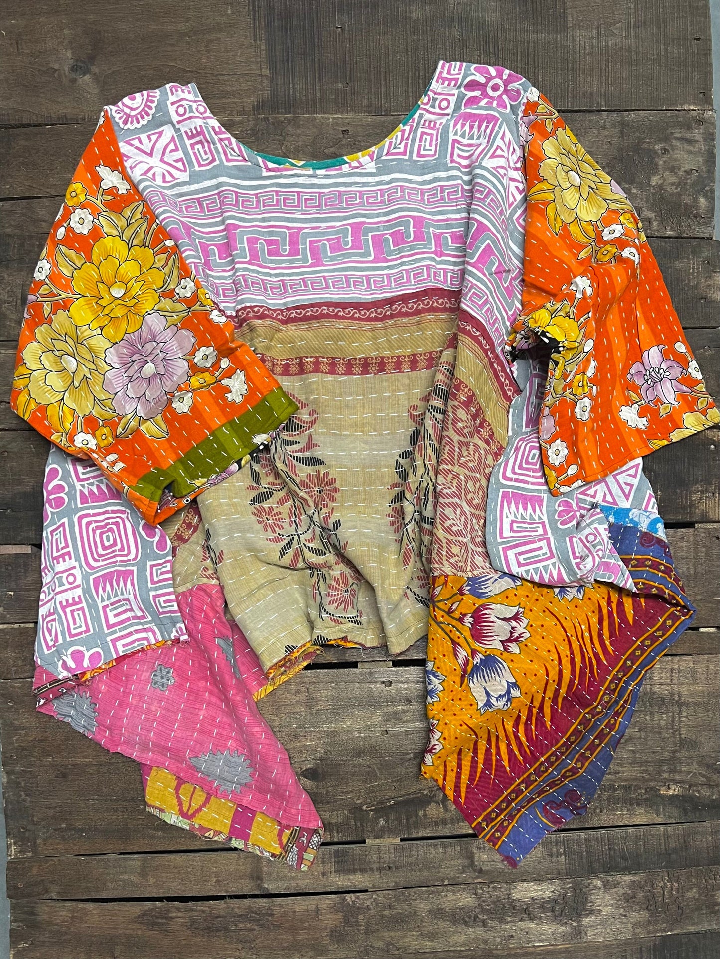 Kantha Sunrise Poncho - JG-110