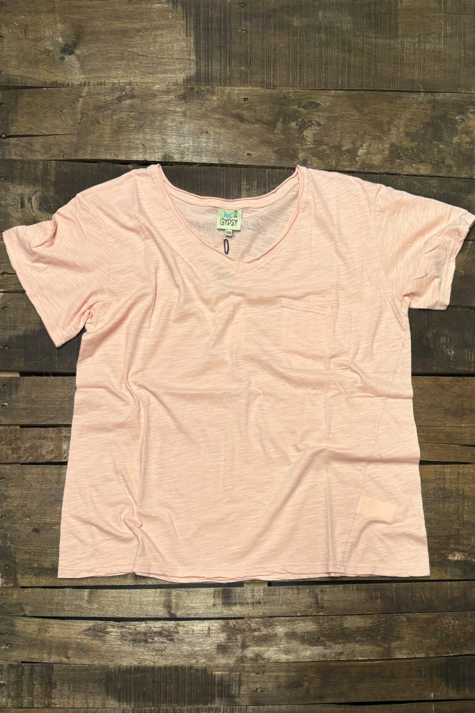 Moon Dance V-Neck Tee - Blush