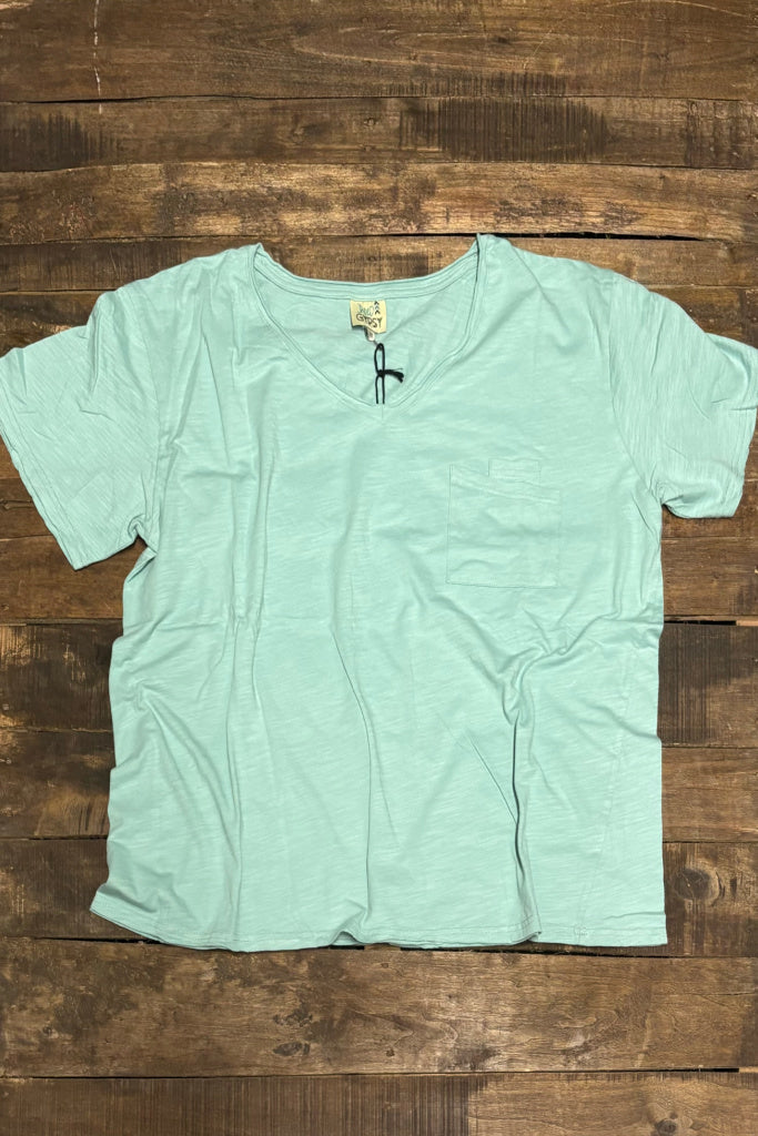 Moon Dance V-Neck Tee - Ocean