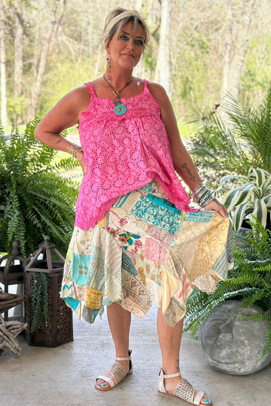 Patchwork Sunrise Skirt - Tea Stain JG-215
