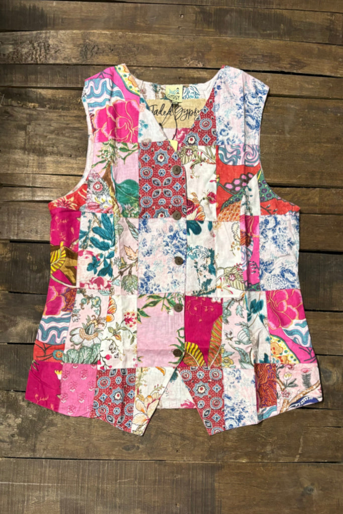 Patchwork Sunrise Reversible Vest - JG-91