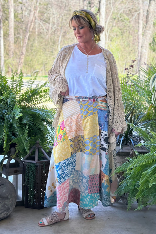 Patchwork Sunrise Wrap Skirt - JG-205
