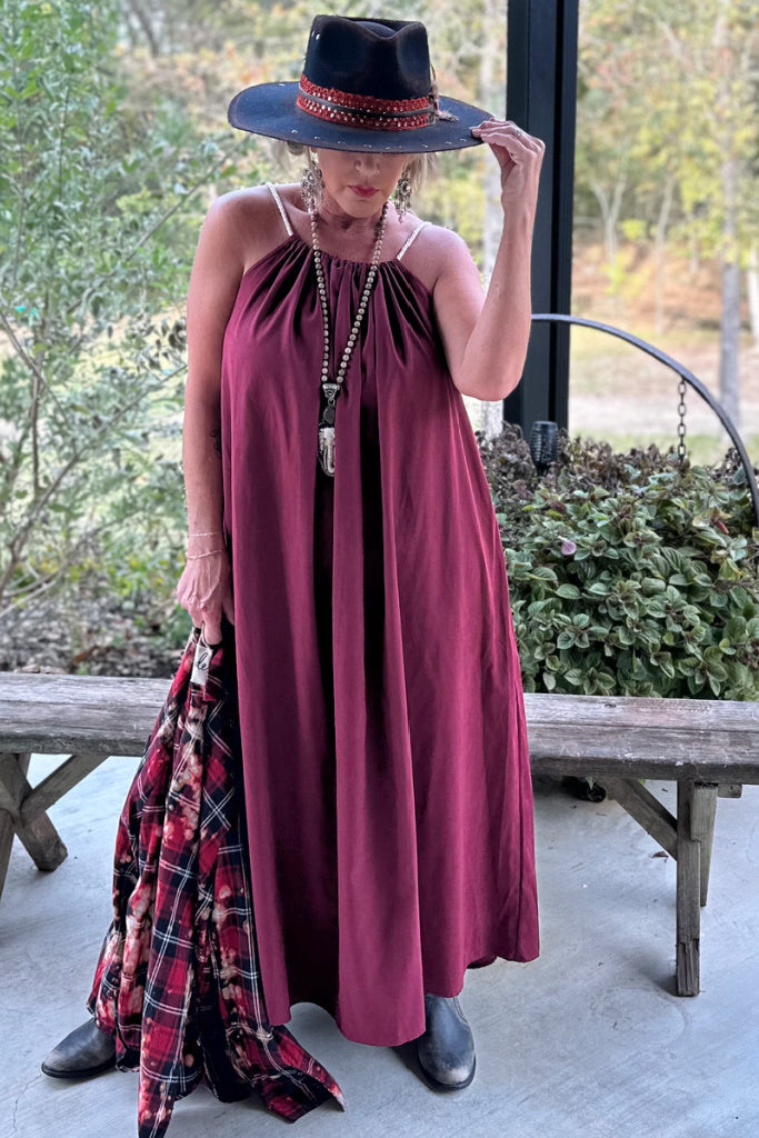 Tied Together Dress - Wine