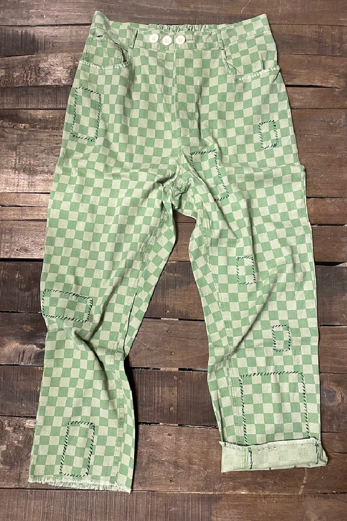 Traveler Pants - Chartreuse Check