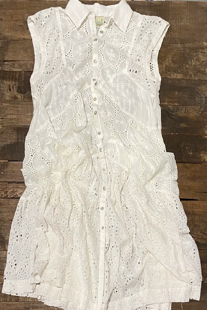 New Beginnings Eyelet Dress - Parchment