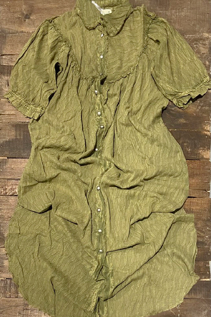 Evening Waves Duster - Vintage Olive